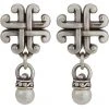 Brighton Taos Pearl Cross Post Drop Earrings